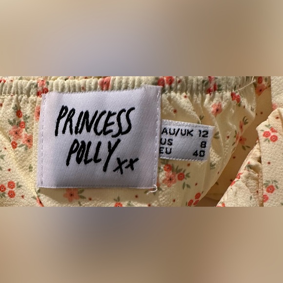 Princess Polly 2 Piece Midi Skirt w Front Slit Yellow w Orange Floral - Picture 8 of 14